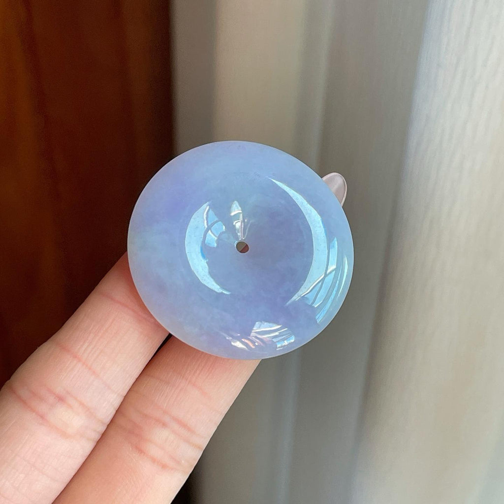 糯冰紫罗兰翡翠平安扣（yc269041）