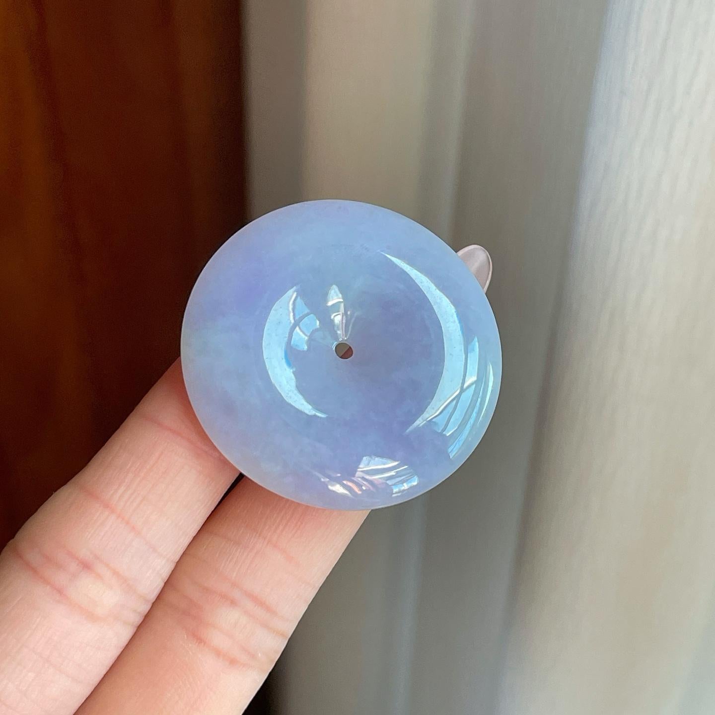 糯冰紫罗兰翡翠平安扣（yc269041）