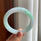 糯冰带色翡翠平安镯（62.6mm）（yc277395）