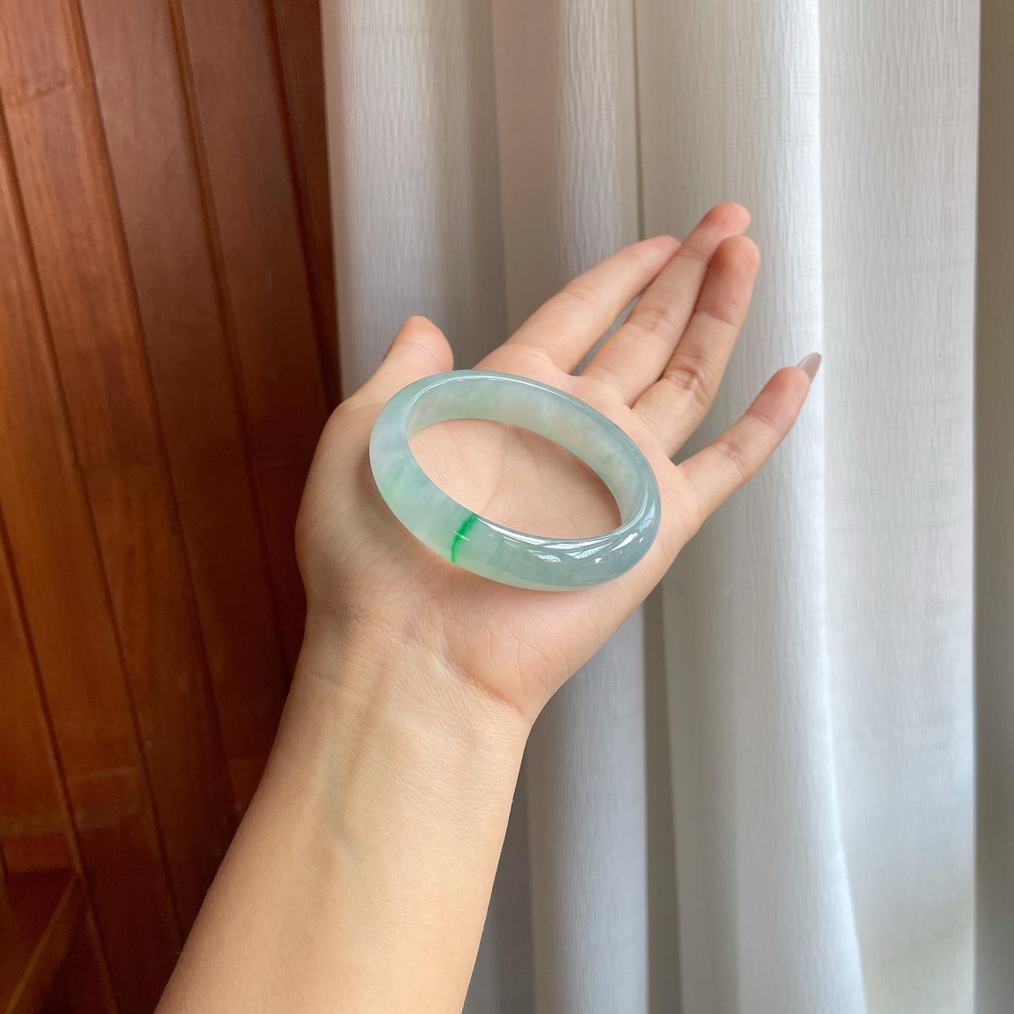 冰种金丝翠翡翠贵妃镯（54.5mm）（yc318654）