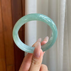 糯冰蓝底翡翠平安镯（56.3mm)（yc282498）