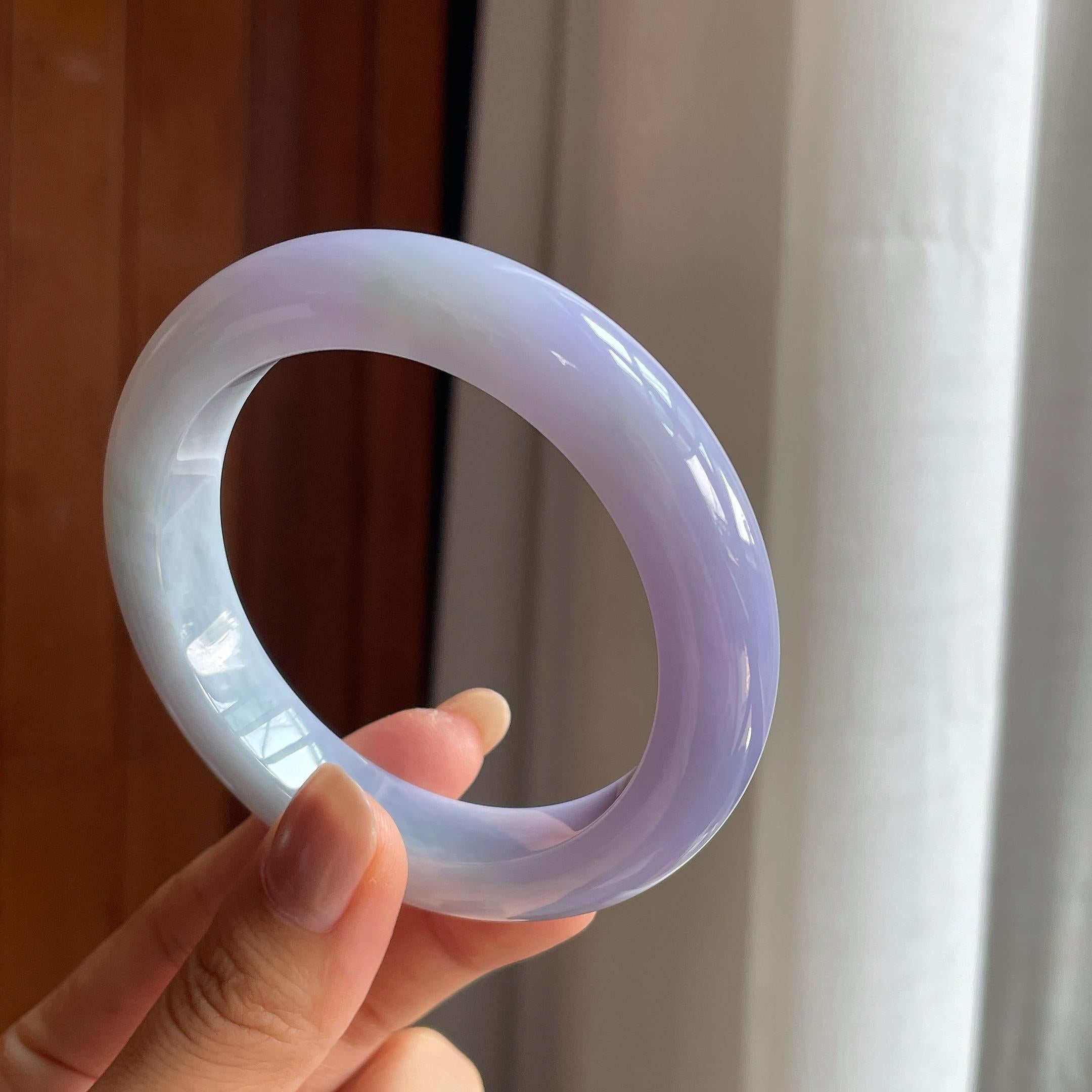糯冰紫罗兰翡翠平安镯(58.5mm)（yc415422）