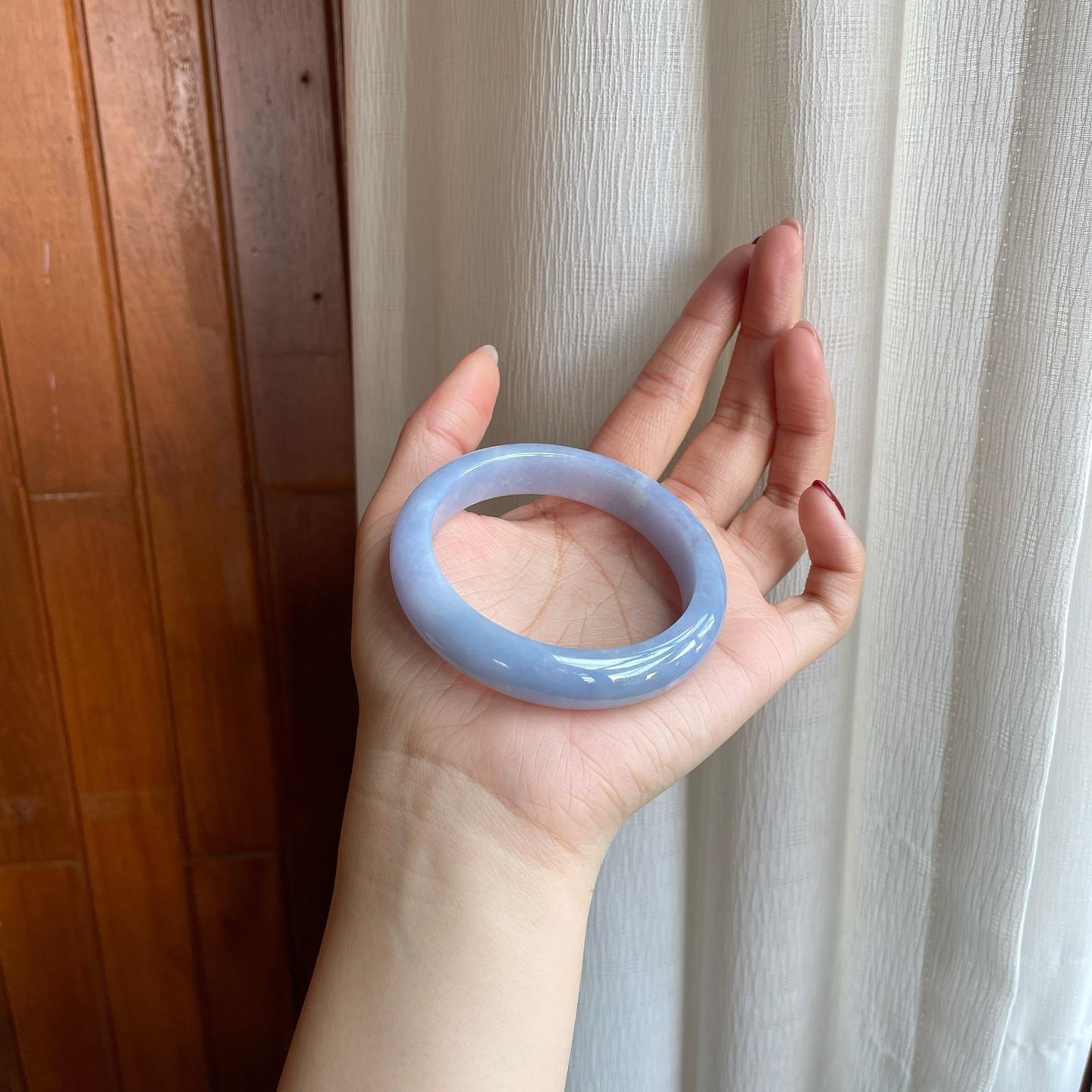 糯冰紫罗兰翡翠平安镯（56.8mm）（yc302431）