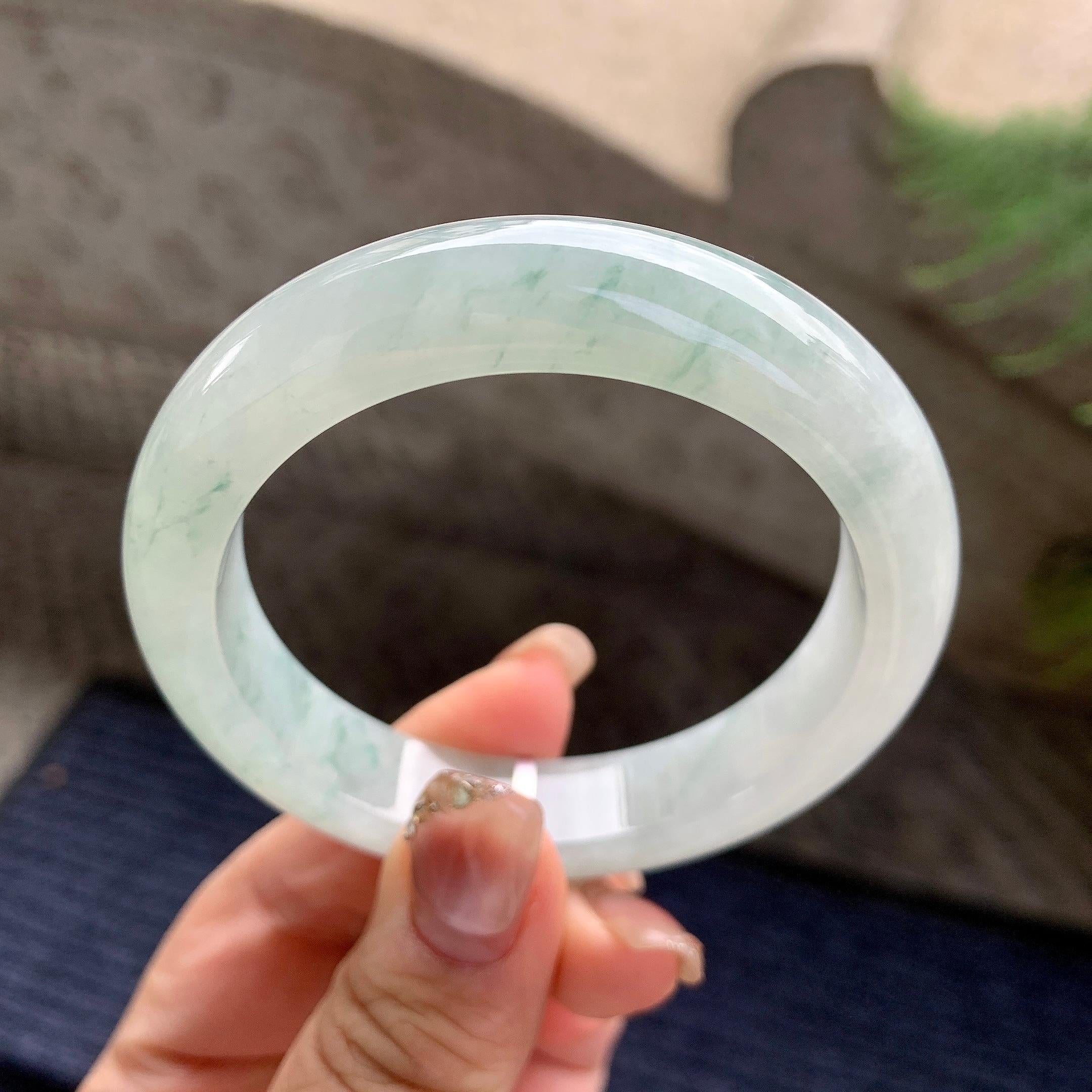 细糯种飘花平安镯（54mm）（yc297175）