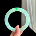糯冰种飘花翡翠圆条手镯（53.4mm）（yc342190）