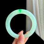 糯冰种飘花翡翠圆条手镯（53.4mm）（yc342190）