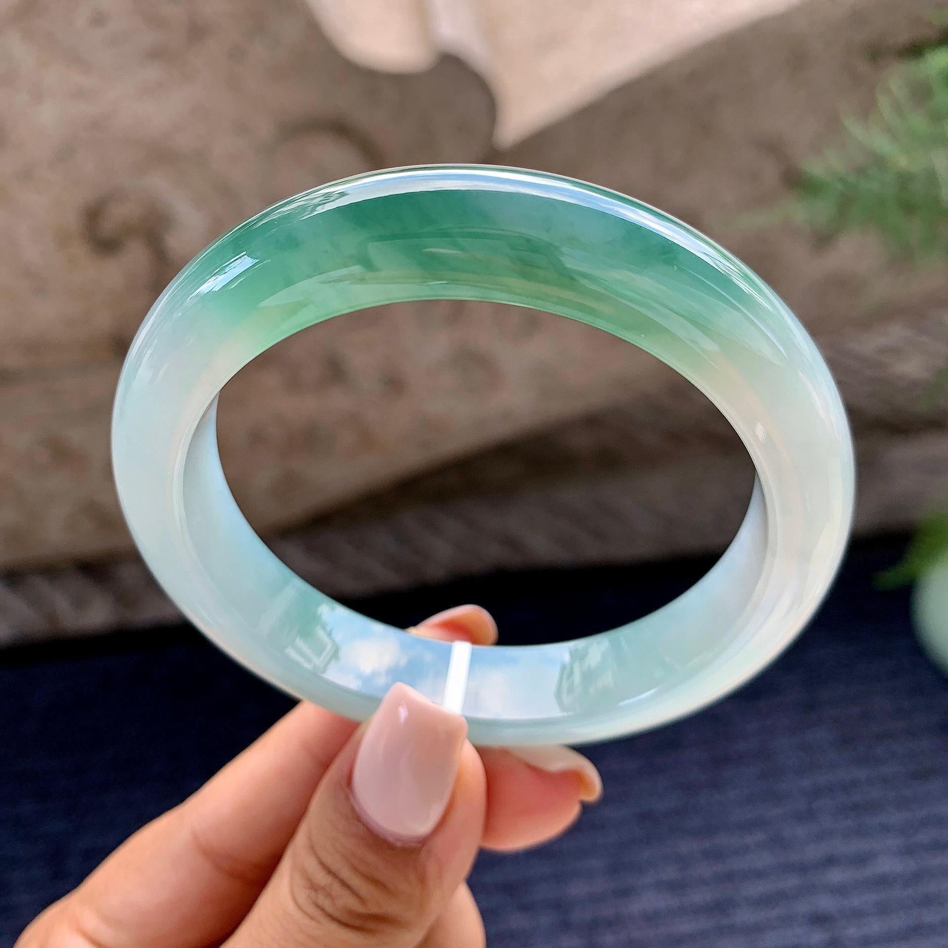 细糯种飘花平安镯（58.1mm）（yc226059）