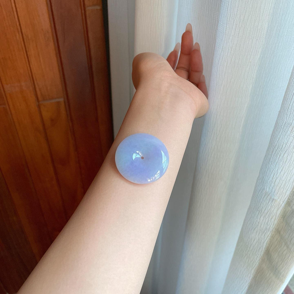 糯冰紫罗兰翡翠平安扣（yc269041）