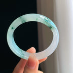 冰种飘花翡翠平安镯（54mm）（yc333011）
