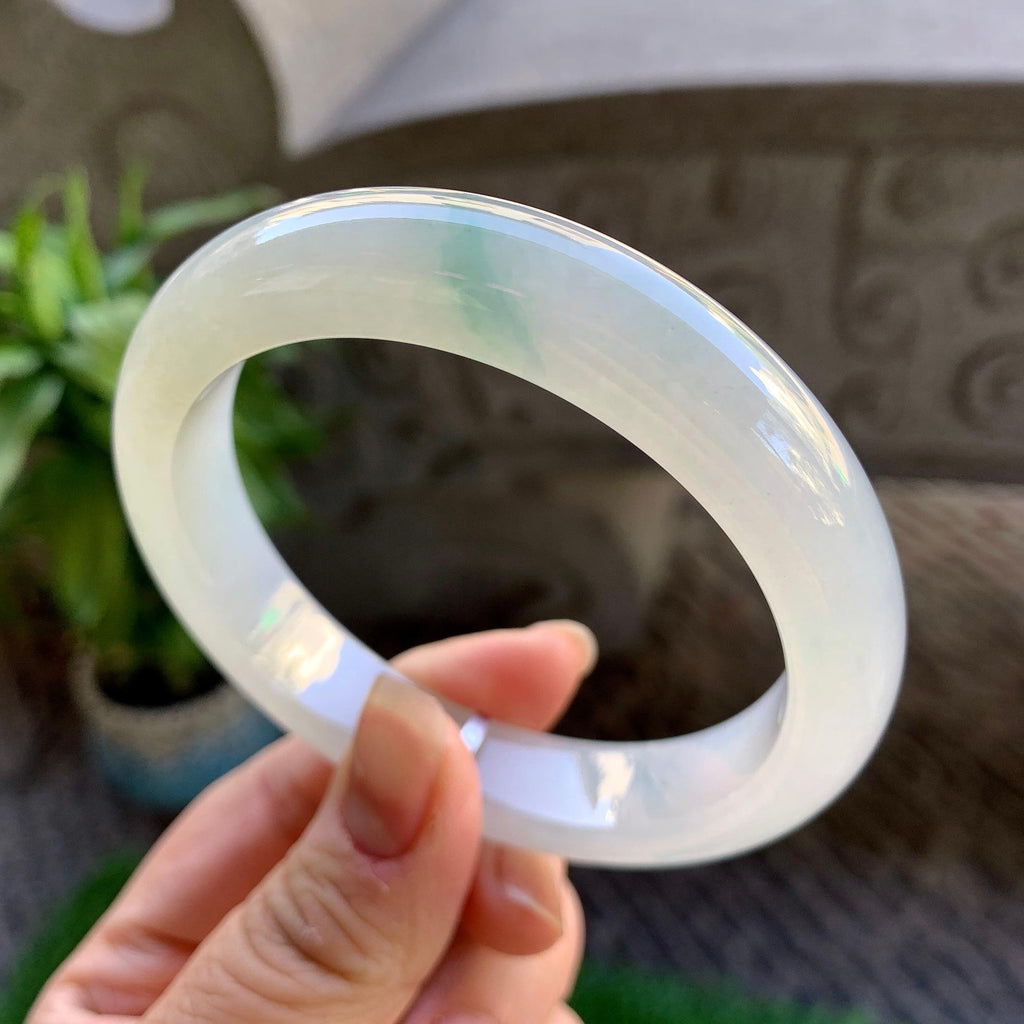 糯冰种飘花平安镯（59.8mm）（yc307332）