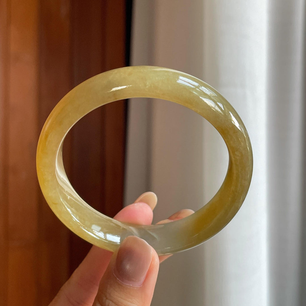 冰箱黄翡翡翠平安镯（57.6mm）（yc423972）