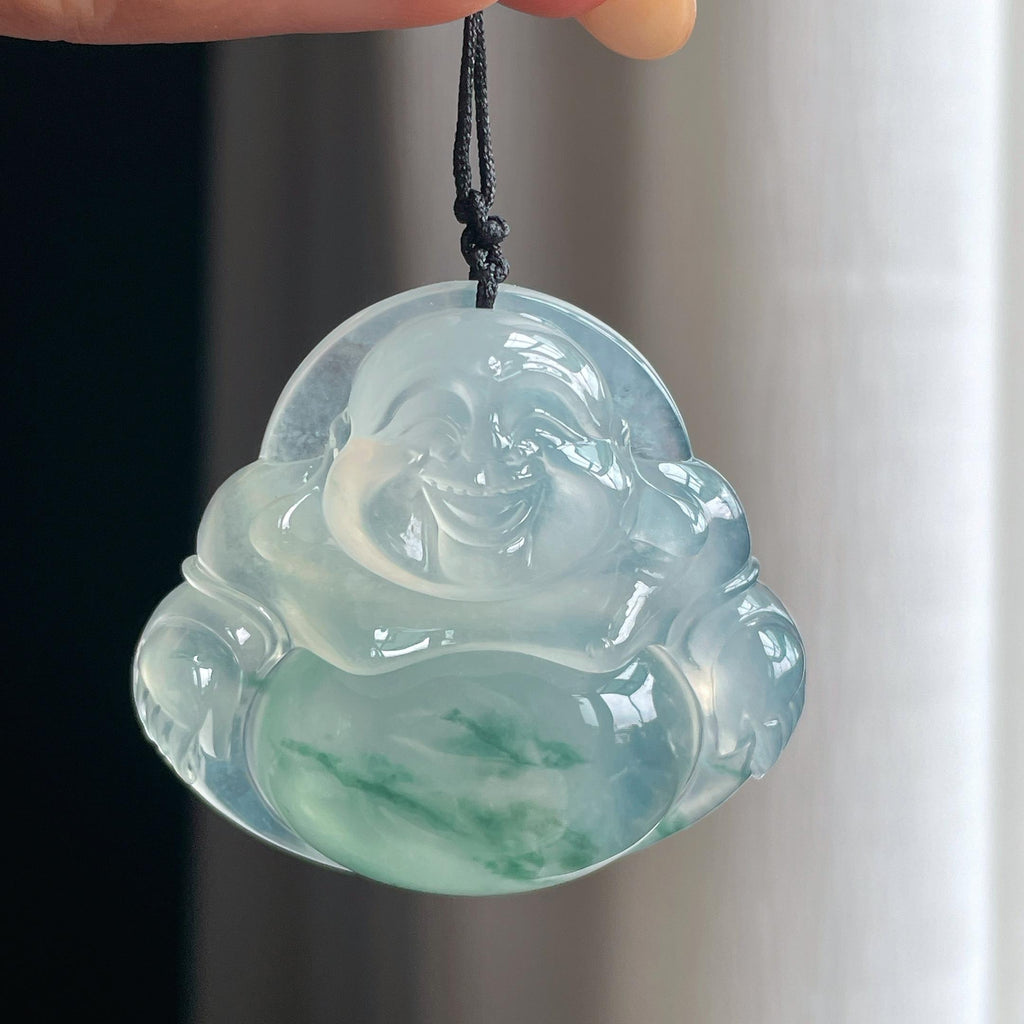 冰种飘花翡翠佛公（yc417230）