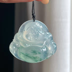 冰种飘花翡翠佛公（yc417230）