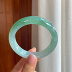 糯冰半山半水翡翠平安镯（59mm)（yc380050）