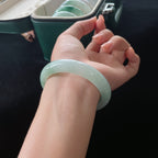 糯冰飘花正圈翡翠手镯（57.8mm）（yc019479）