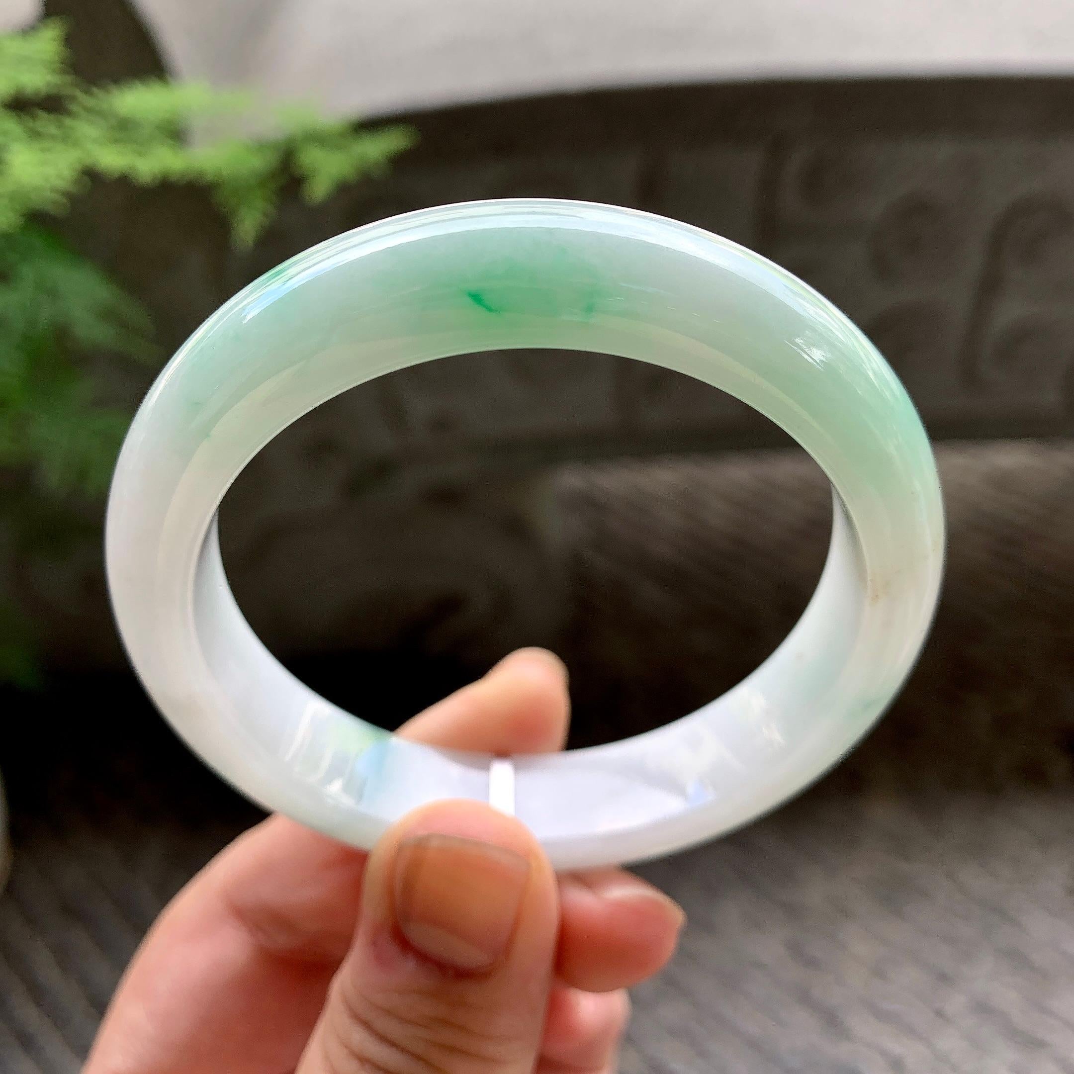 细糯种飘花平安镯（55mm）（yc202358）