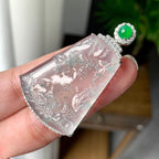 18K金钻镶冰种山水牌吊坠（yc255621）