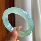 冰种飘花翡翠平安镯（58.8mm）（yc210096）