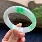 细糯种飘阳绿宽版轮胎手镯（58.4mm）（yc253746）