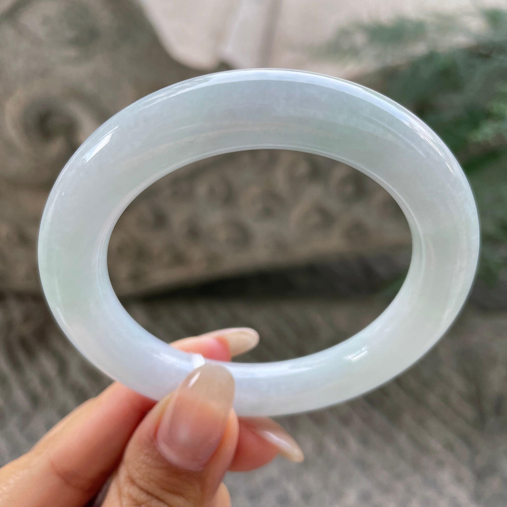 细糯种带底色圆条手镯55圈    天然缅甸A货翡翠（yc351371）