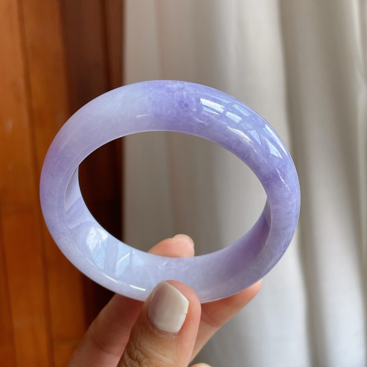 糯冰紫罗兰宽版翡翠平安镯（56.5mm）（yc254959）