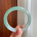 糯冰晴底半山水翡翠平安镯（56mm)（yc363409）