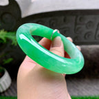 糯冰种阳绿平安镯（59mm）（yc254105）