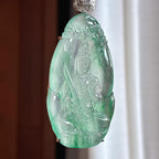 18k金镶冰玻种飘花翡翠文殊菩萨（yc436461）