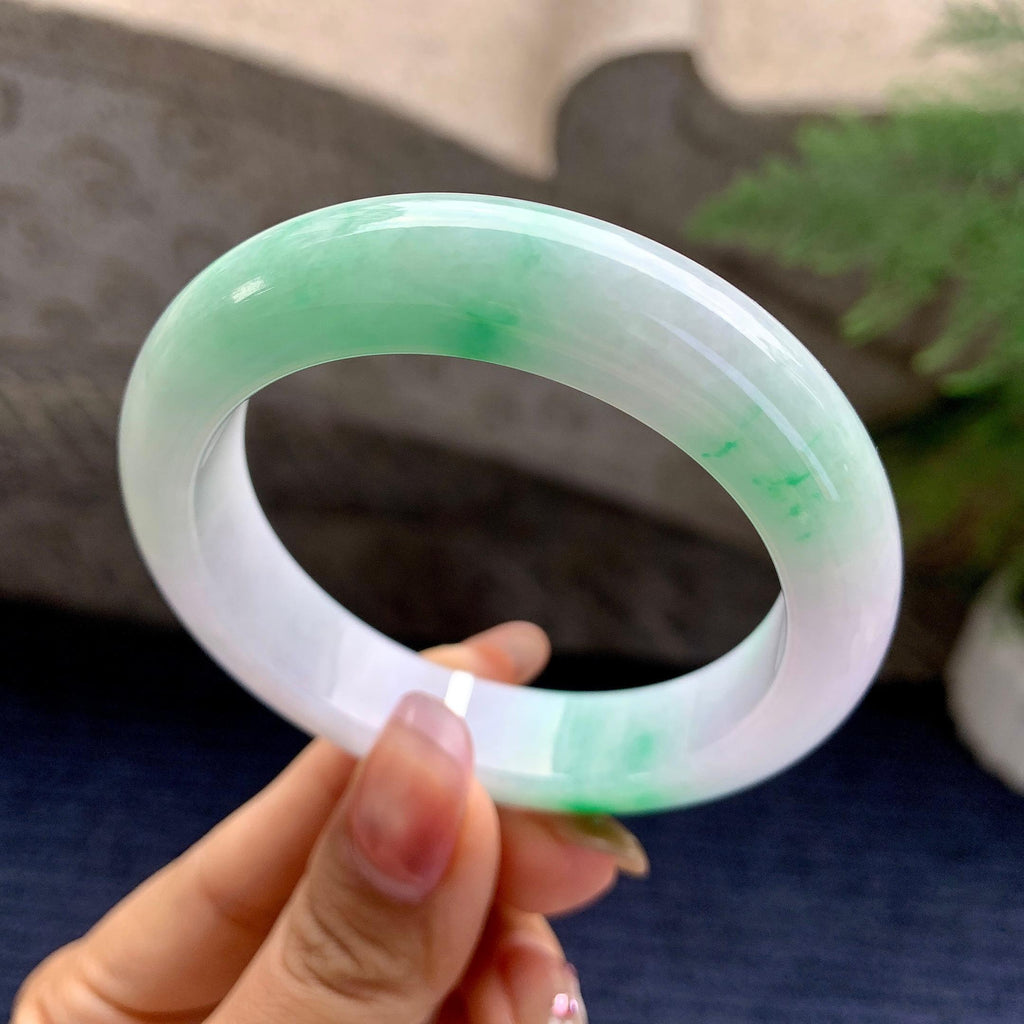 细糯种飘绿平安镯（52.7mm）（yc295583）