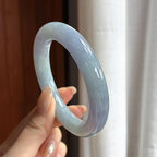 细糯种春带彩圆条手镯 56圈 天然缅甸A货翡翠（yc457905）