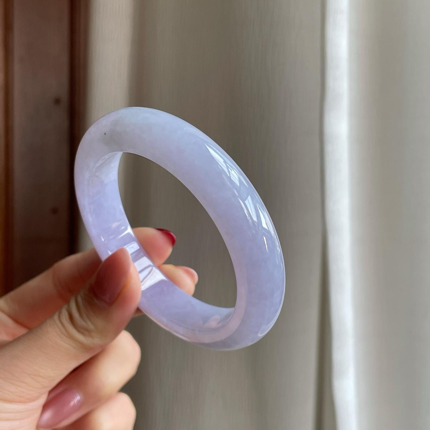 冰紫罗兰翡翠平安镯（54.5mm）（yc302424）
