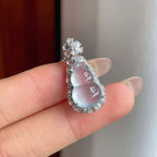 18k金镶冰玻种无色翡翠葫芦（yc244875）