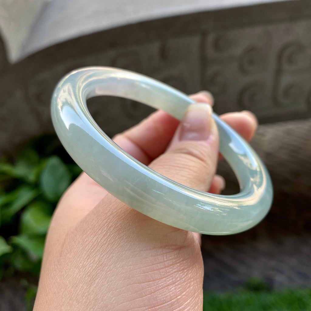 糯冰种晴底圆条手镯（58mm）（yc304781）