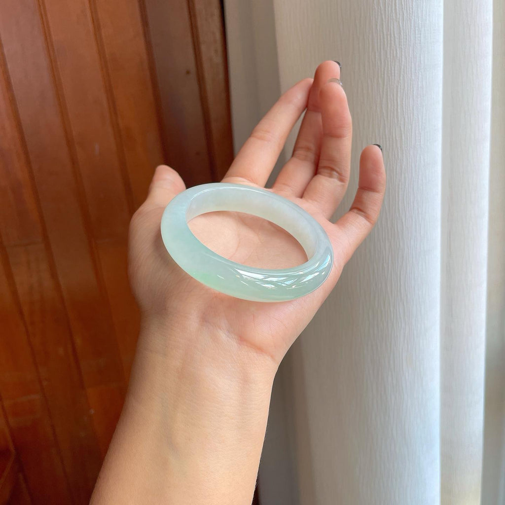 糯冰晴底翡翠平安镯（53.7mm）（yc278052）