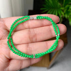 18K金钻镶糯冰种满绿小米珠链/手链（两用款）（yc252062）