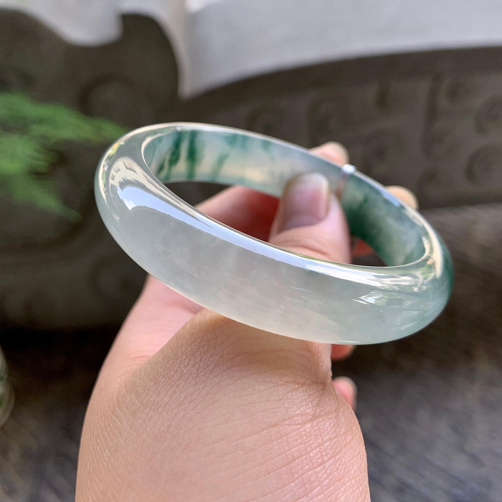 糯冰种飘花平安镯（54.4mm）（yc195346）