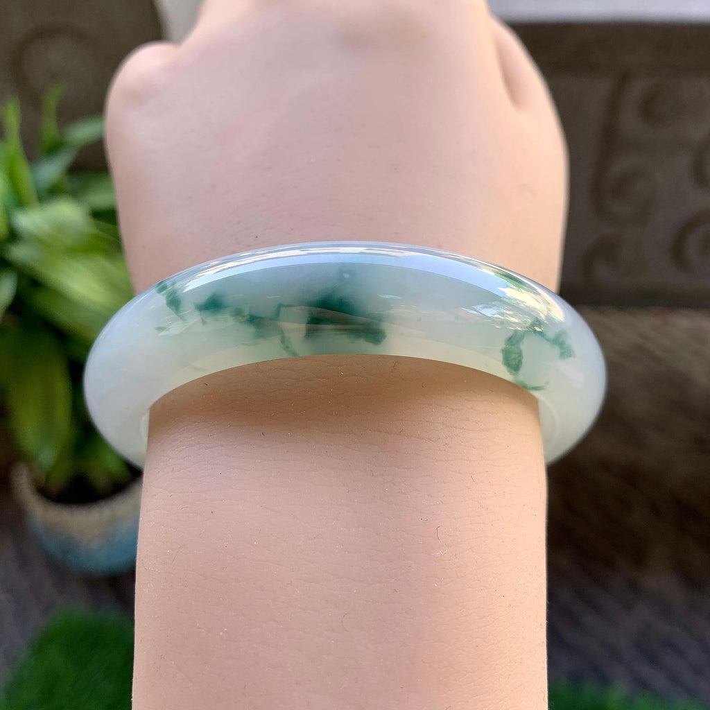 糯冰种飘花平安镯（54mm）（yc307326）