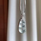 18k金镶冰玻种翡翠豆子（yc247643）