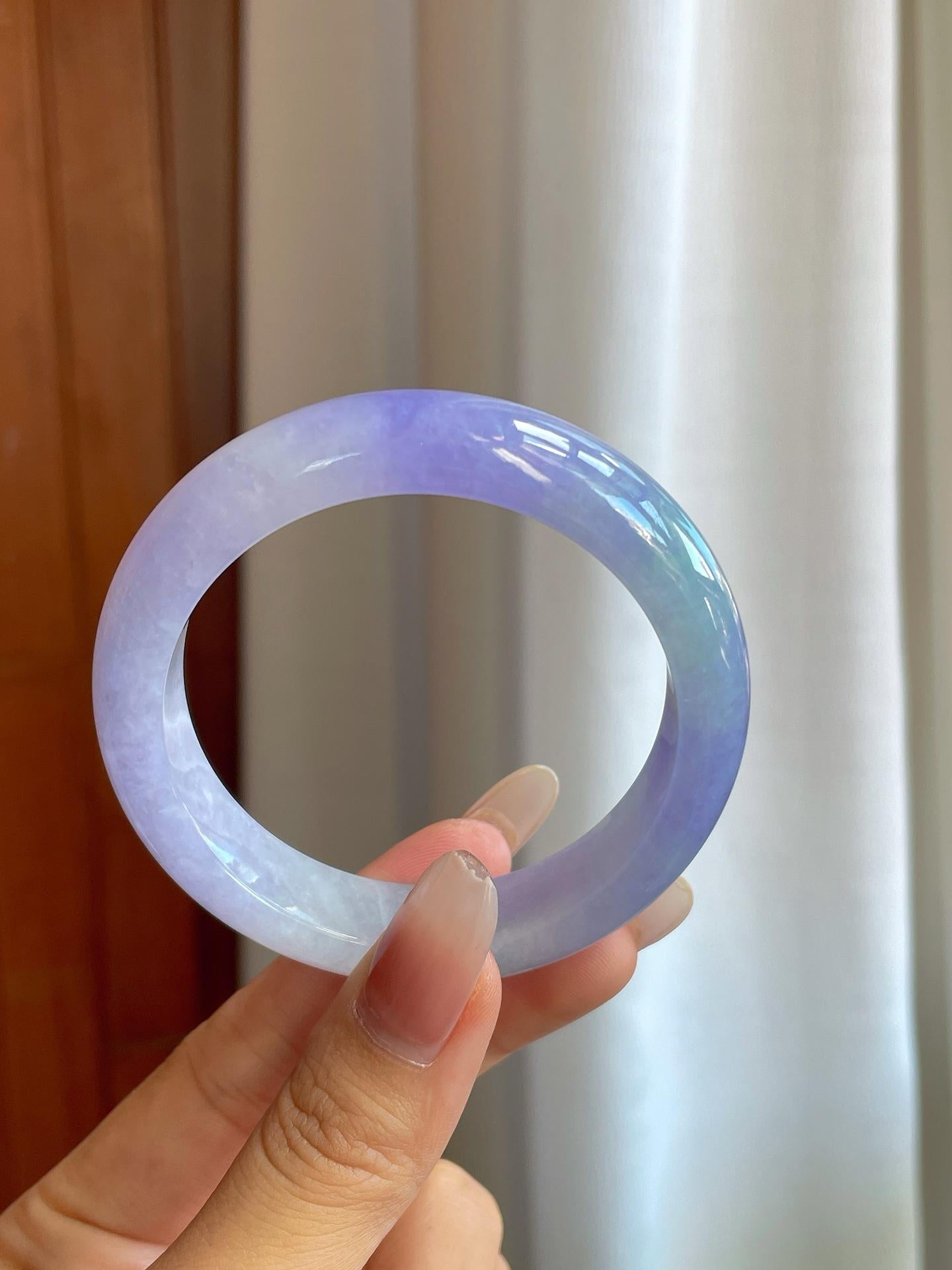 糯冰淡椿紫罗兰翡翠平安镯（55mm）（yc268249）