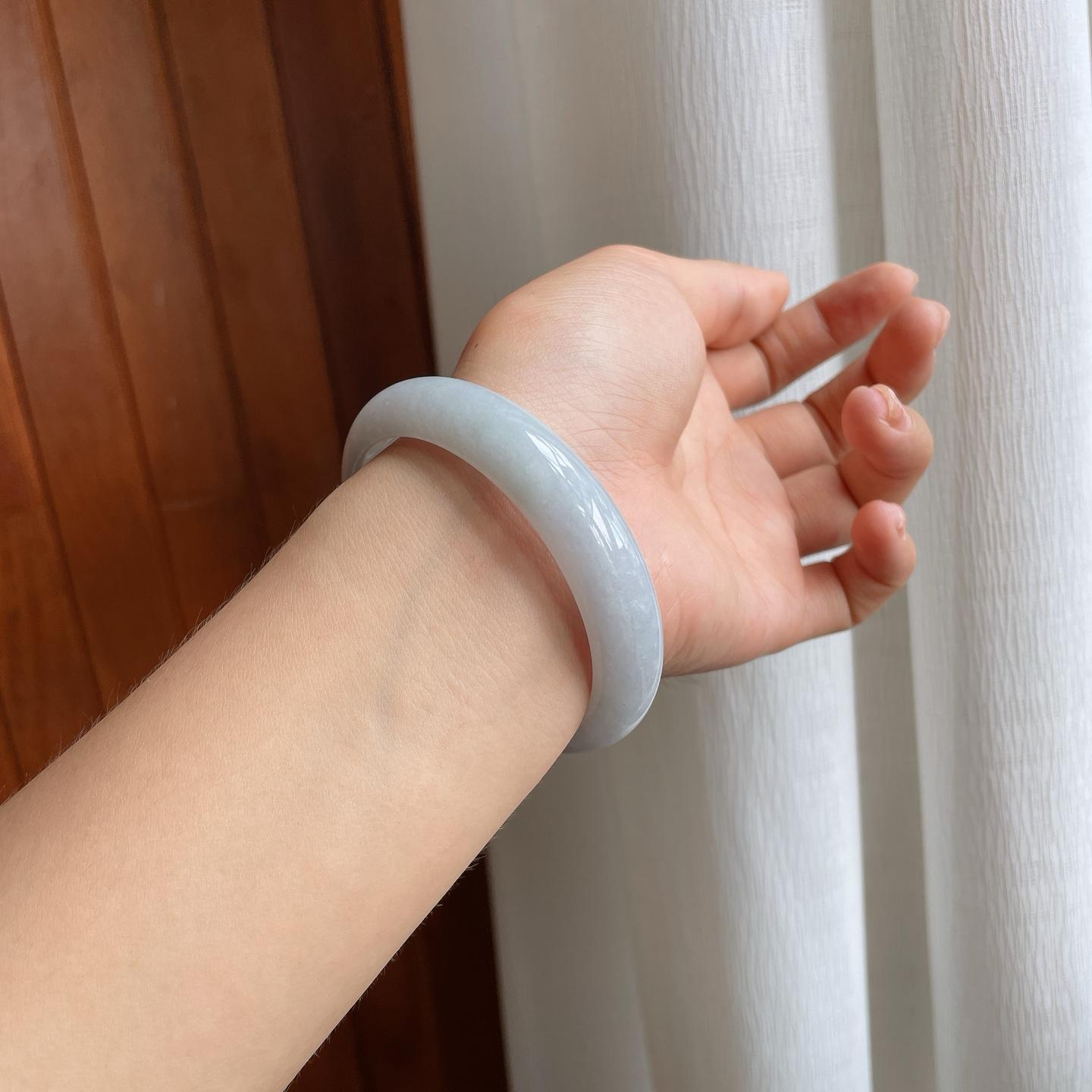 糯冰翡翠平安镯（58.7mm）（yc216049）