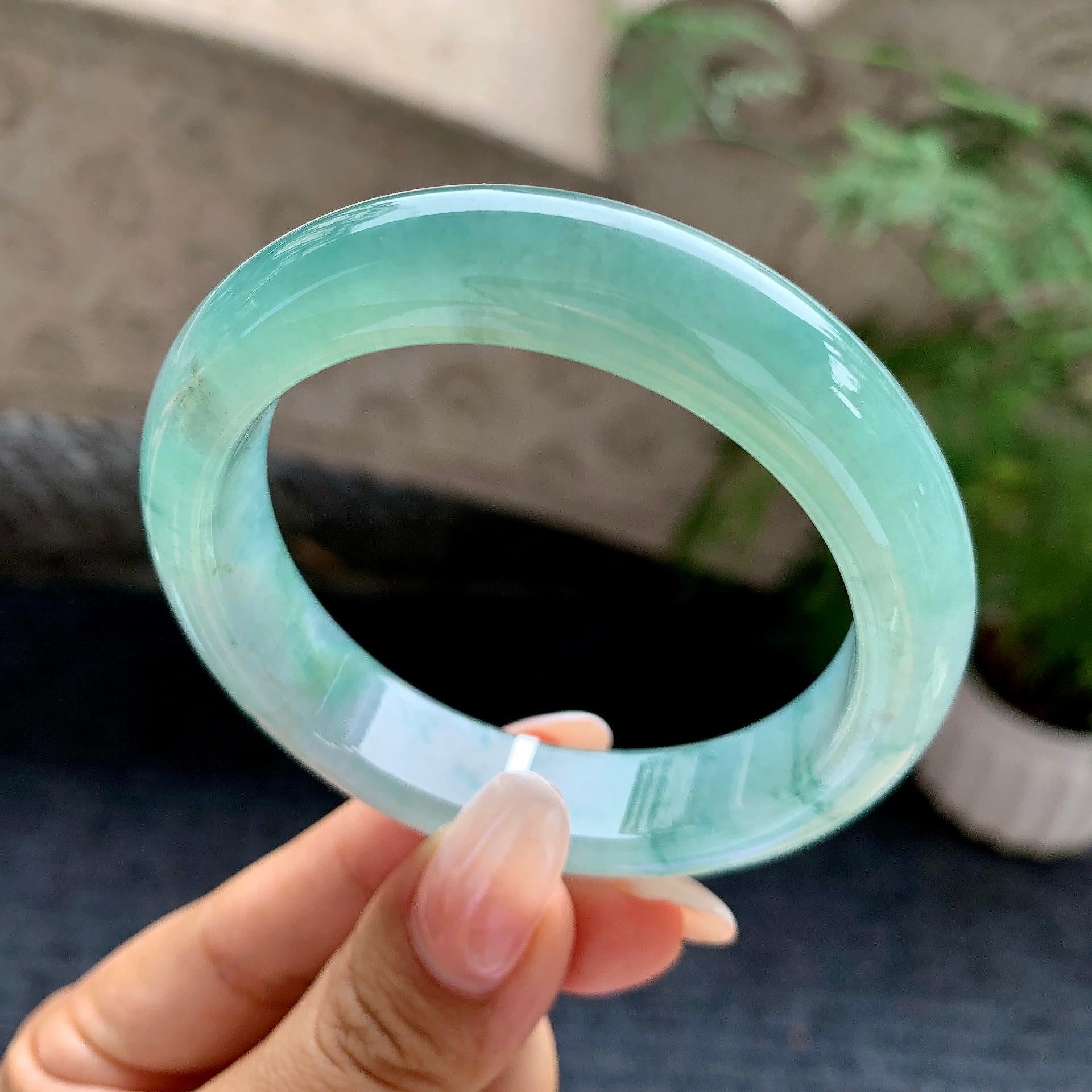糯冰种飘花平安镯（53.6mm）（yc198242）
