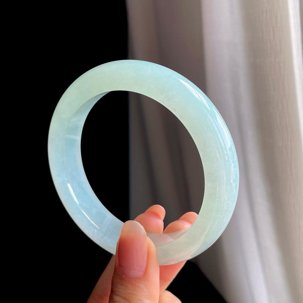 冰种晴底翡翠平安镯(58.2mm)（yc363419）