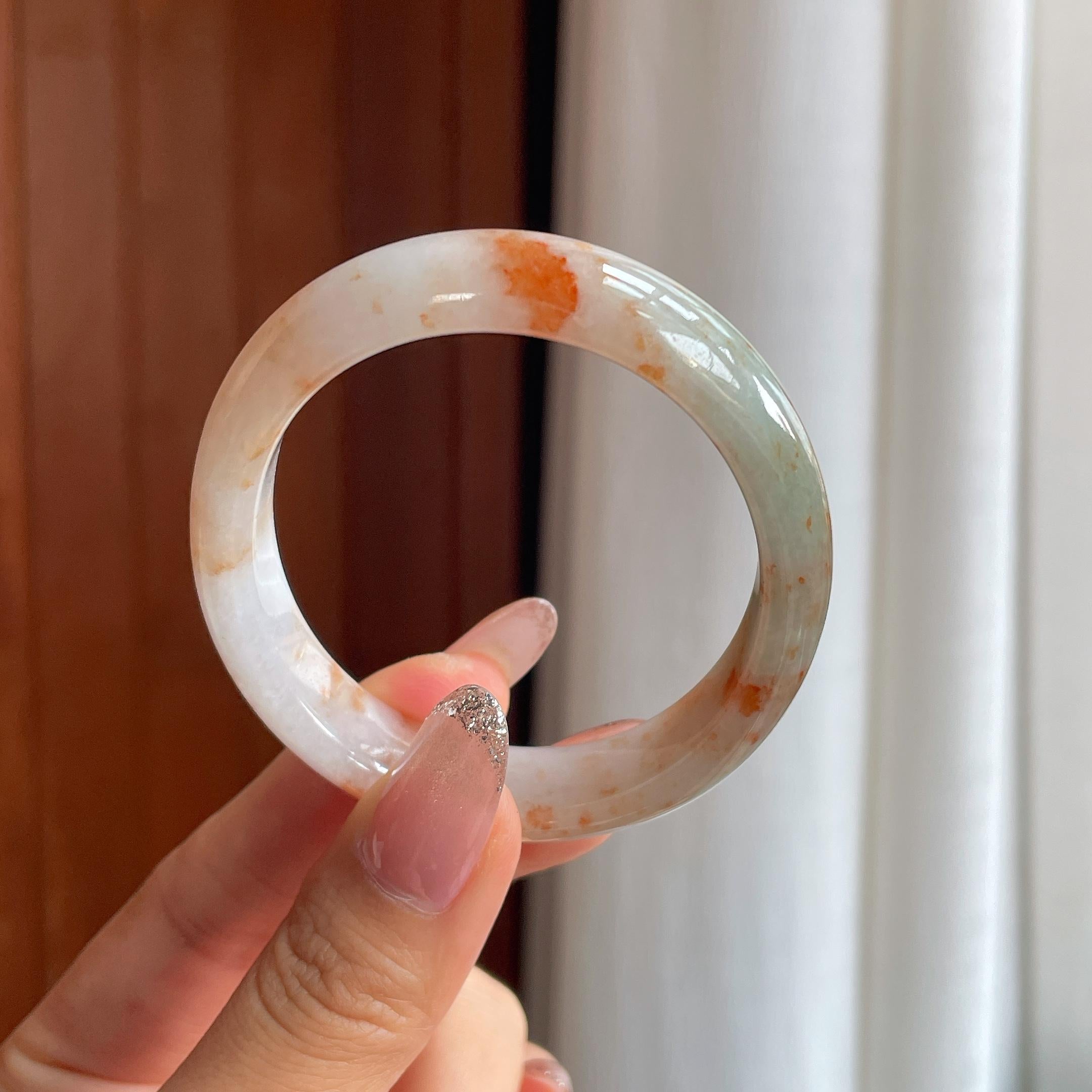 糯冰红翡特色翡翠贵妃镯（55.5mm）（yc354248）