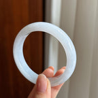 糯冰淡春底翡翠平安镯（54mm）（yc333065）