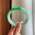 糯冰带色翡翠平安镯（55.7mm）（yc296428）