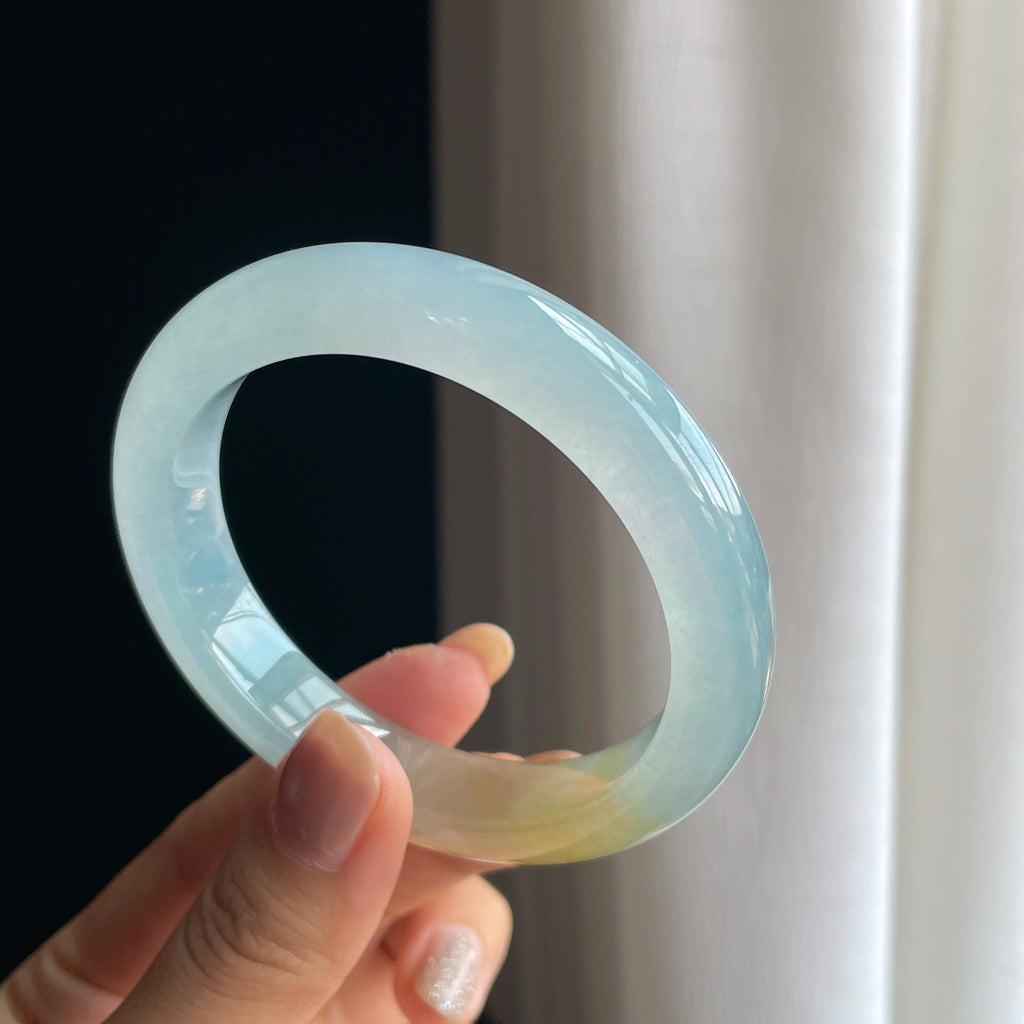 冰种黄翡翡翠平安镯（56.6mm）（yc419722）