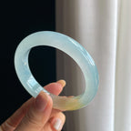 冰种黄翡翡翠平安镯（56.6mm）（yc419722）