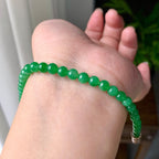 糯冰种满绿小米珠手链（yc221408）