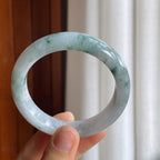 糯种飘花翡翠平安镯（56mm）（yc221949）