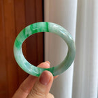 糯种带色翡翠平安镯（53.5mm）（yc274643）